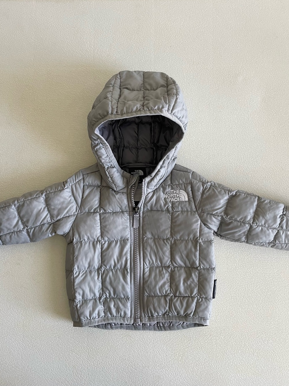 The North Face Kids Gray Quilted Hooded Puffer Jacket